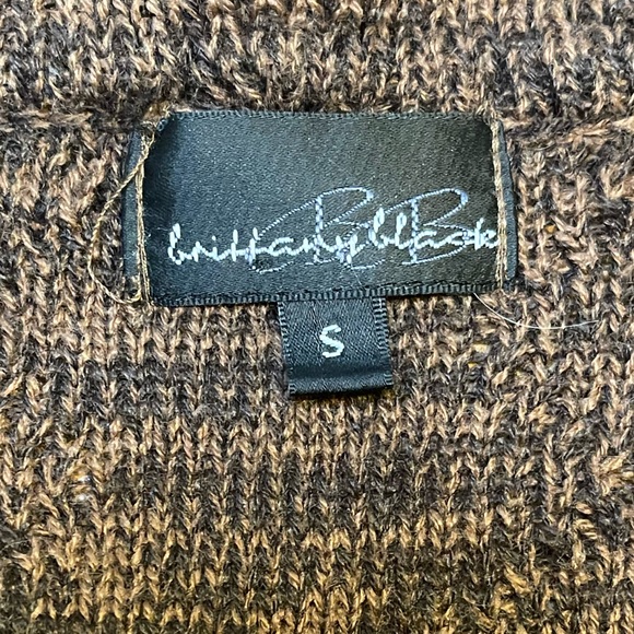Brittany Black Long Brown Variegated Cardigan w/ Ruffles size Small  JD - Picture 3 of 4